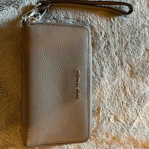 Michael Kors elephant gray wristlet/wallet